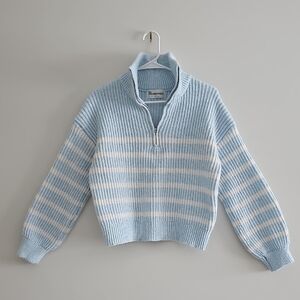 Blue and White Striped Sweater